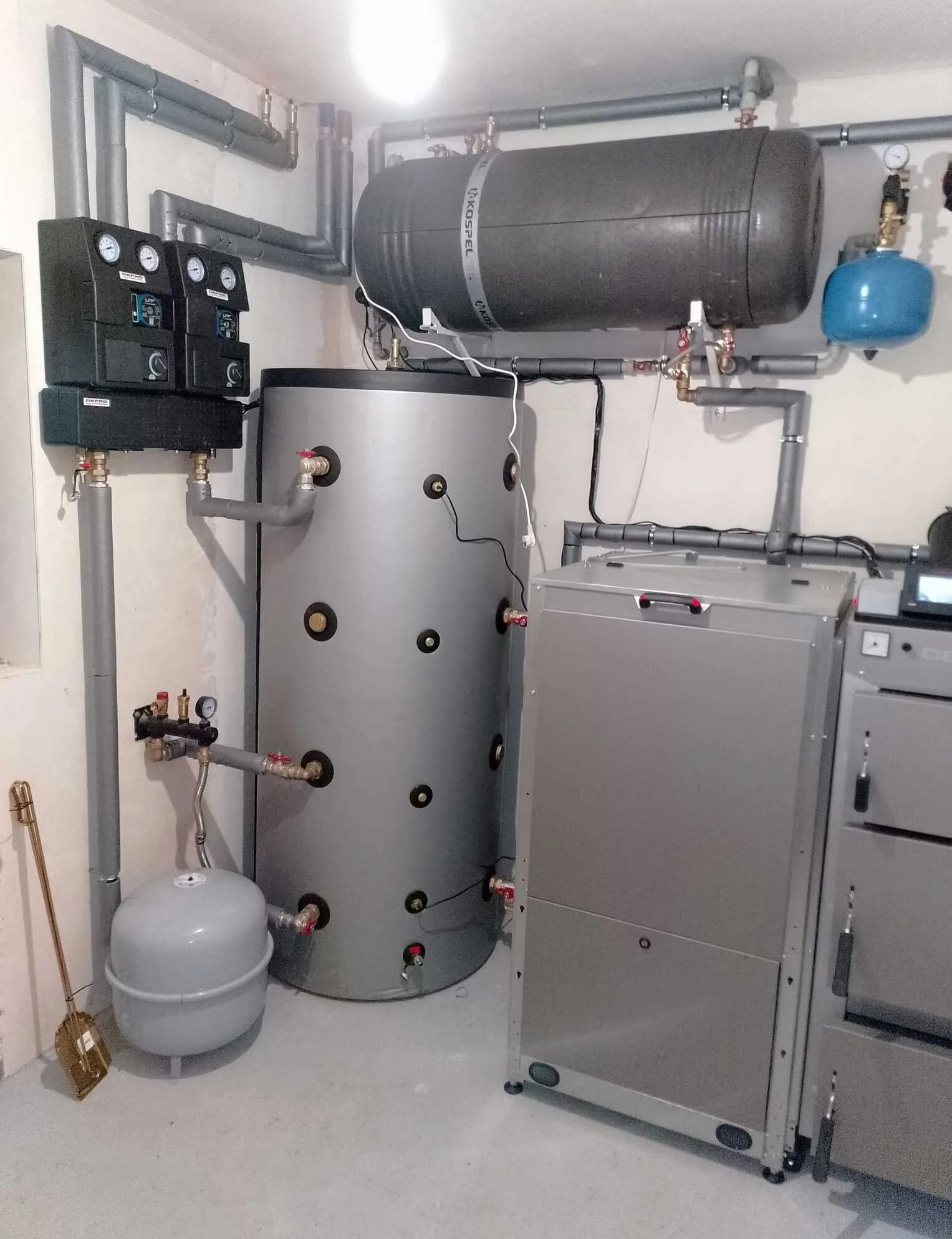 Kotłownia z kotłem Defro Komfort Ekopell 20 kW